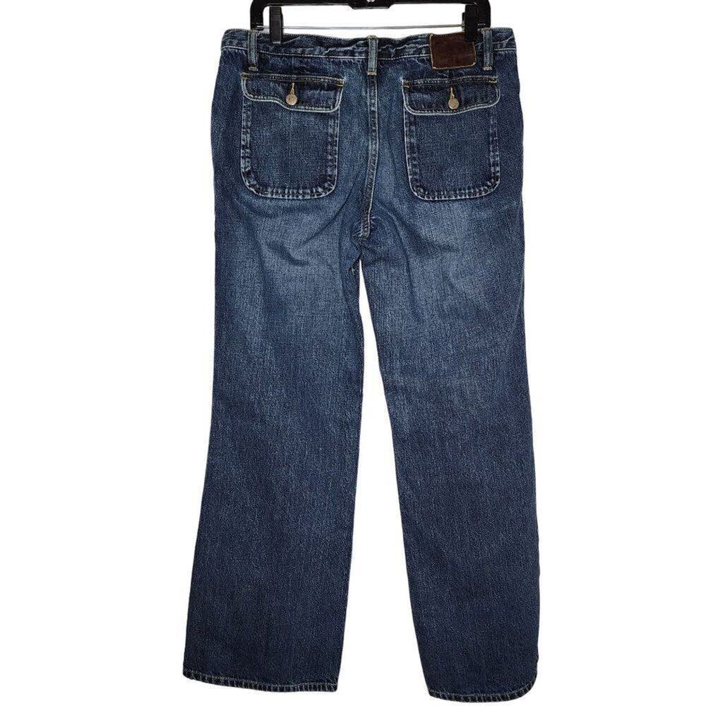 Ralph Lauren Women Jeans, Carpenter Pocket Straight Wide Leg Jeans, Sz 31 (W33)